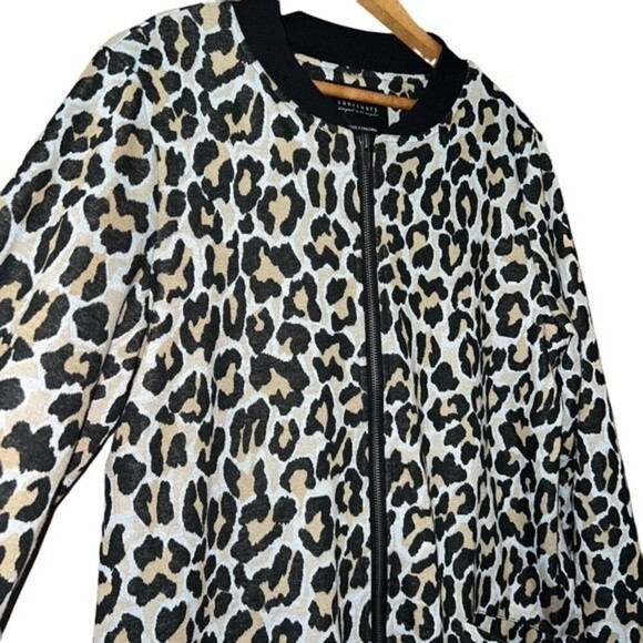 Sanctuary Leopard Print City Topper Long Lined  Zip Up Jacket Cardigan Size M - Picture 6 of 15